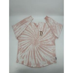 Disney Spirit Jersery Adult‎ Medium Puff Paint Gold Glitter Resort Pink Tie Dye